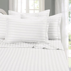 3 Pieces Stripe Sheet, White