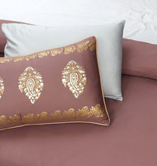 8-Piece Silk Satin Bridal Bedset with Exquisite Block Printing