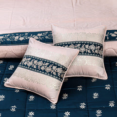 8-Piece Silk Satin Bridal Bedset with Exquisite Block Printing