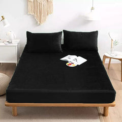 Velvet Fitted Bedsheets-Black