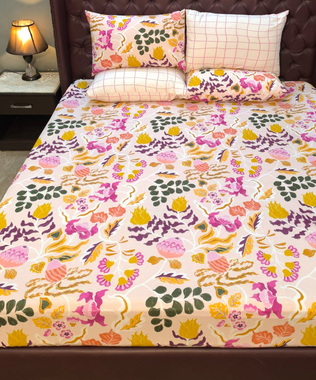 5 Pieces Pure Cotton Bedsheet