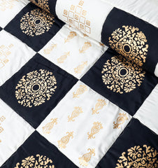 8-Piece Silk Satin Bridal Bedset with Exquisite Block Printing