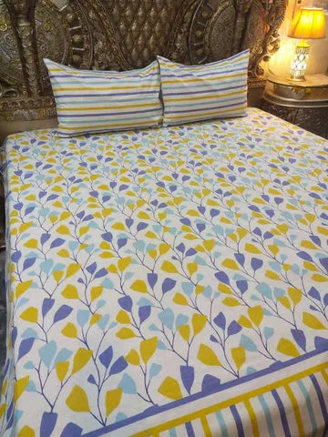 3 Pieces Pure cotton Bedsheet