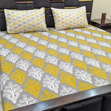 3 Pieces Pure cotton Bedsheet