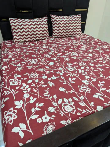 3 Pieces Pure cotton Bedsheet