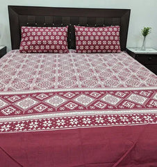 3 Pieces Pure cotton Bedsheet