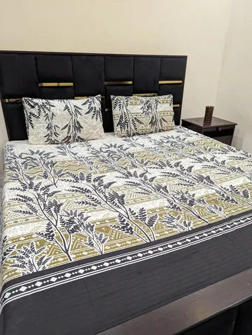 3 Pieces Pure cotton Bedsheet