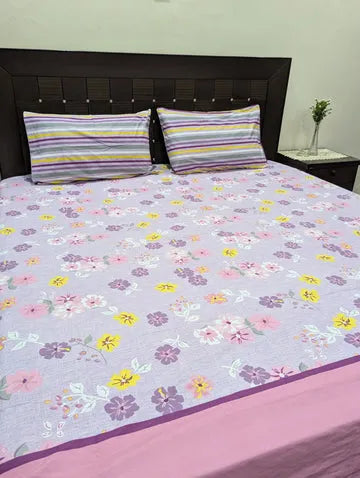 3 Pieces Pure cotton Bedsheet