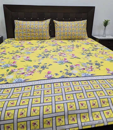 3 Pieces Pure cotton Bedsheet