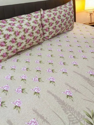 3 Pieces Pure cotton Bedsheet